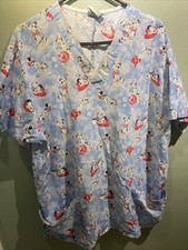 Disney 101 Dalmatian  s Peaches Brand Medical Scrub Top Women's Size 2XL Cotton