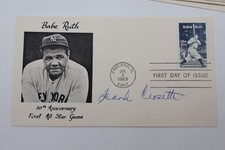 FRANK CROSETTI BABE RUTH TEAMMATE 1983 ALL STAR AUTOGRAPH FDC 2046 7 WS YANKEES