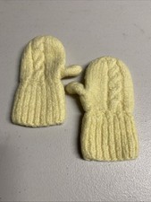 Vintage Knitted Infant Mittens - Yellow