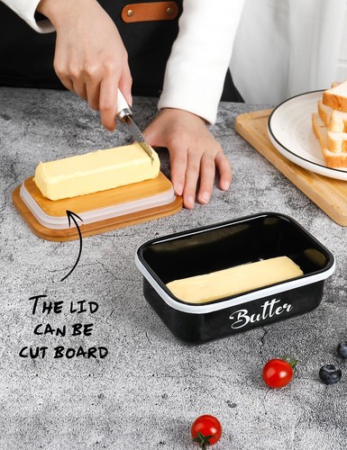 Butter Dish with Lid for Countertop, Metal Butter Keeper with Stainless Steel... - Picture 6 of 7