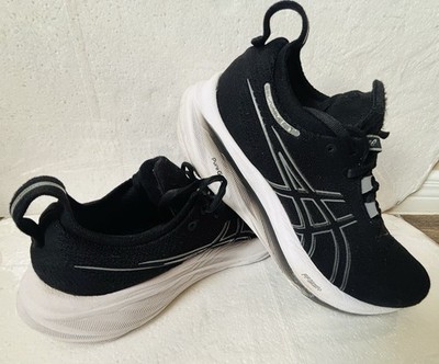 ASICS Gel-Nimbus 25 Black White Athletic Lightweight Mesh Running Sneakers
