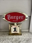 Vintage 1965 Burger Beer Calendar Sign Cash Register Topper