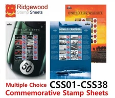 GB CSS1 - CSS38 Commemorative Sheets - Multiple Choice Listing Use Drop Down Box