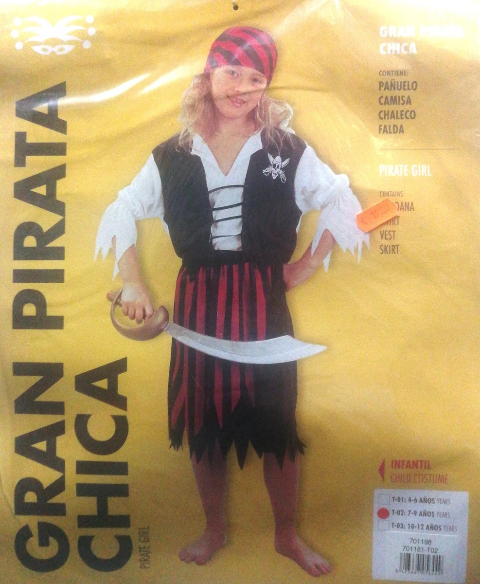 costume pirata bambina 7-9 anni