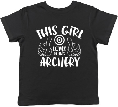 This Girl Loves doing Archery Jungen Mädchen Kinder Kinder T-Shirt