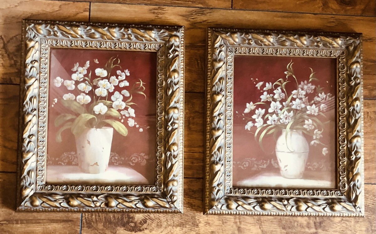2 Vivian Flasch Still Life Flowers N Vase Signed Floral Art