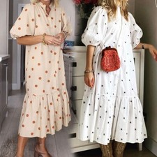 Women's Fashion Summer Short Sleeve Print Loose Dress Casual Floral