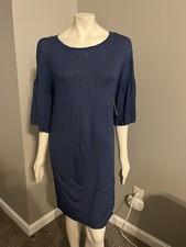 Vince Camuto Blue Knee Length Bell Short Sleeve Stretch NWT Dress Size Medium