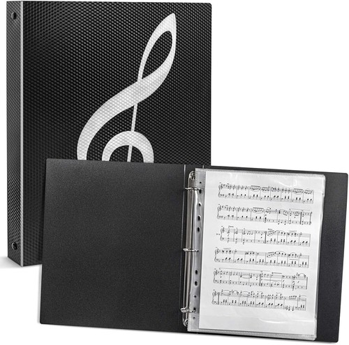 Sheet Music Folder, Letter Size Binder, 80 Pages Capacity, Black