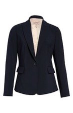 NWT Rebecca Taylor Tailored Clean Suiting Blazer Jacket Navy SZ 0 2 6 395