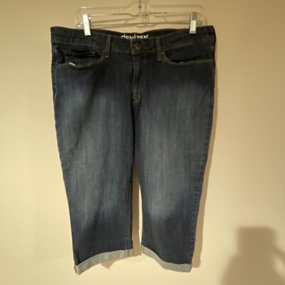 DENIZEN From Levi's Capri Jeans Women's Size 16 Blue Cuffed Hem Mid Rise