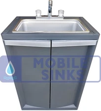 Portable Mobile Sink Hot and Cold Water LARGE BOWL Self Contained