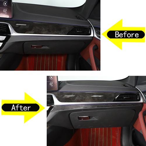 Fit For BMW 5 Series G30 2018-2022 Dashboard Carbon Fiber interior Trim Strip - Foto 7 di 12