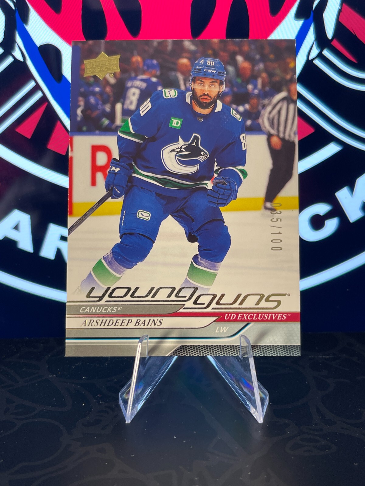 ARSHDEEP BAINS #231 Young Guns 35/100: 2024-25 Upper Deck Series 1 Exclusives
