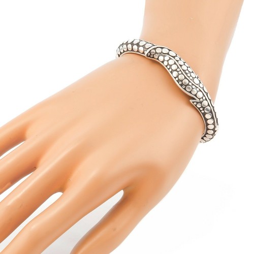 $1950 / NEW / John Hardy Ayu Leaf Dot Sterling Hinged Bangle - Picture 12 of 12