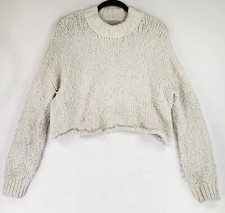 Urban Outfitters Sweater Womens Small Ivory Preppy Chunky Knit Crop Pull Over