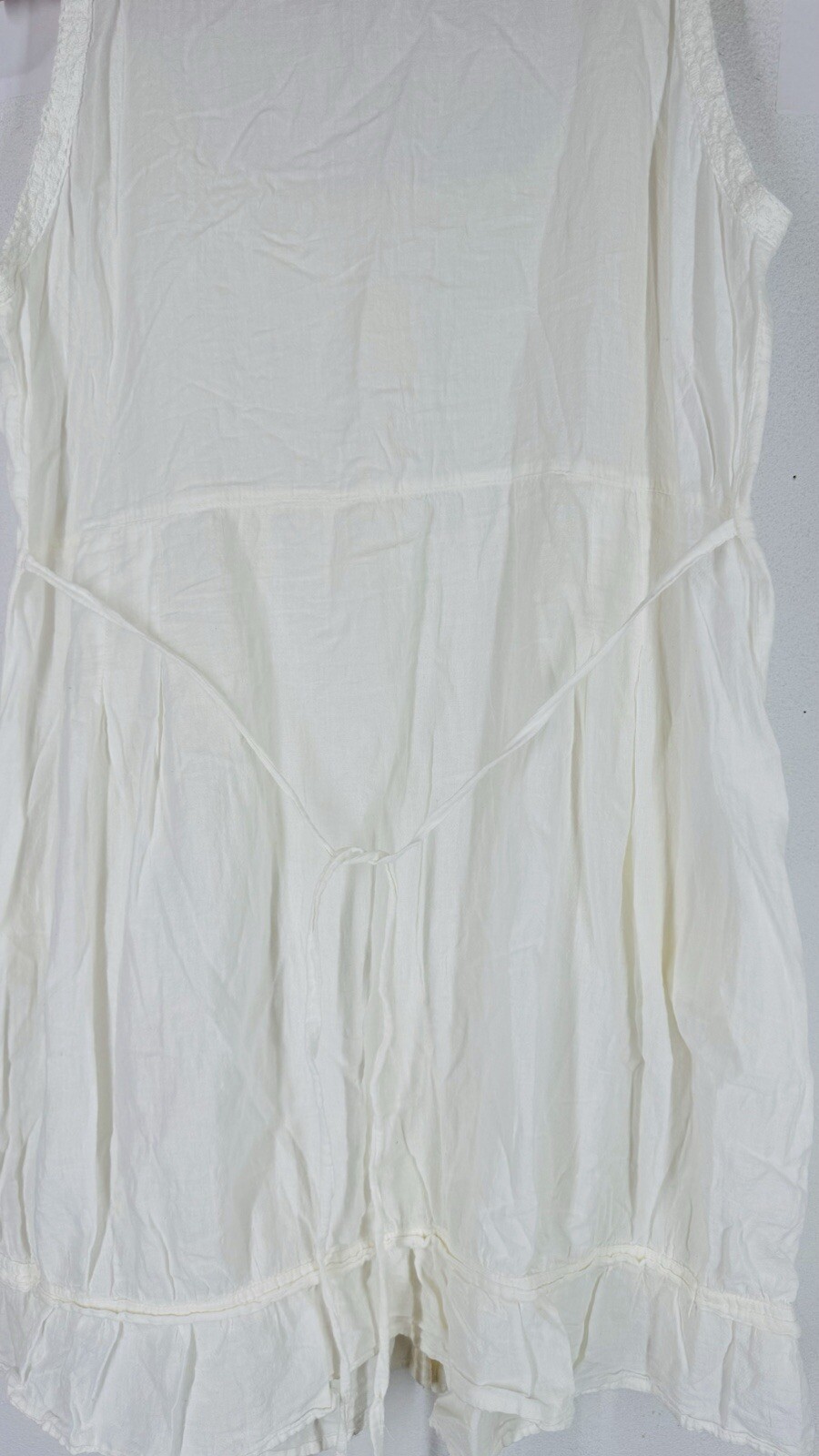 ii Michel Klein Cream Crochet Button Down Shift Dress Medium Cotton