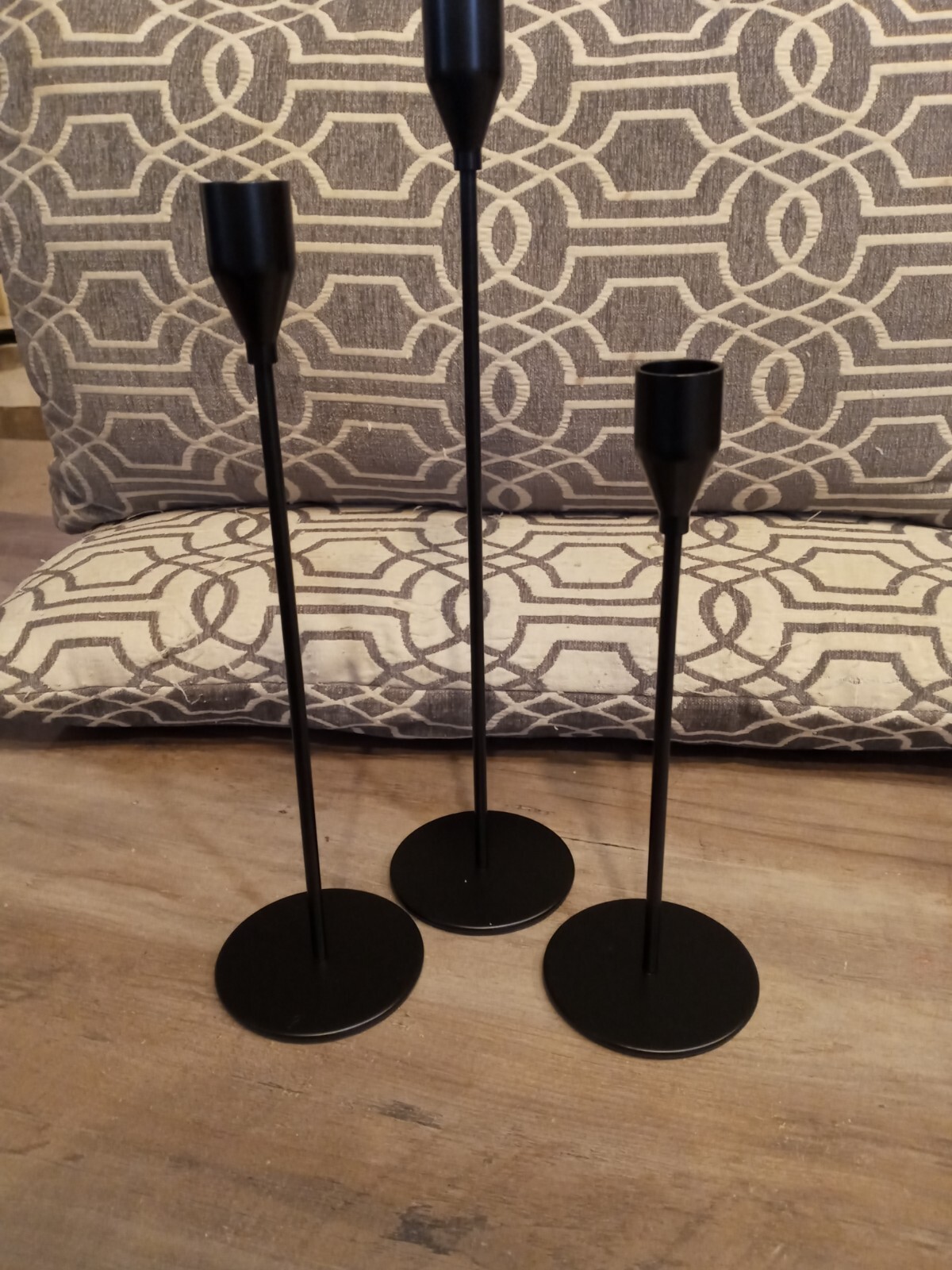 SUJUN Metal pillar/dinner candle holder set 3. Thin stemmed. 