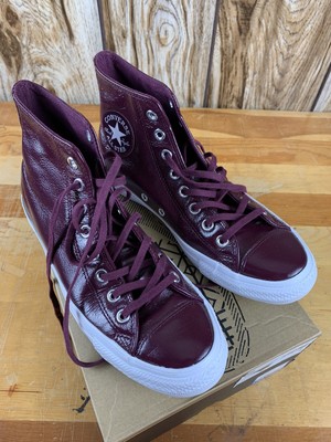 maroon leather converse
