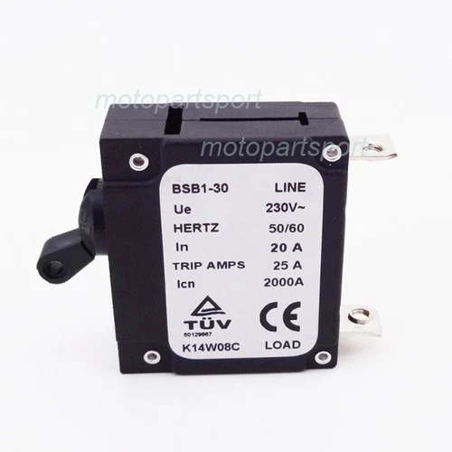 20 AMP 20A Generator Circuit Breaker 25 Trip Amps 230V Hertz 50/60
