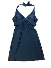 Athleta Halter Swimsuit Underwire Dress Sz 34 D/DD Black Stretch Adjustable