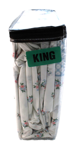 LAURA ASHLEY Harperette King Size Pink/Blue Floral 100% Cotton Percale Sheet Set - Picture 7 of 9