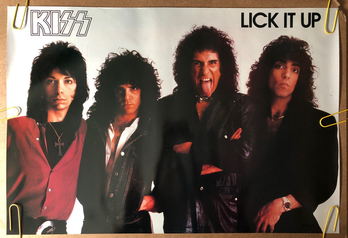 超レア♪　「地獄の回想」KISS LICK IT UP ポスター　当時物　非売品 Original Vintage Poster KISS Lick it Up K.I.S.S. 1980s rock