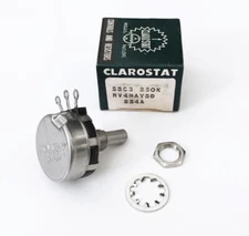 2 /Pcs * CLAROSTAT 53C3 250K Ohm 2W Potentiometer RV4NAYSD254A / NTE 501-0017