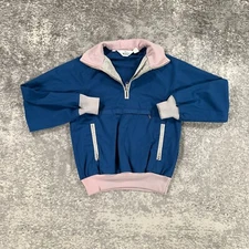 Vintage Woolrich Bomber Jacket Adult Small S Blue 1/4 Zip Pullover Mock Neck 70s