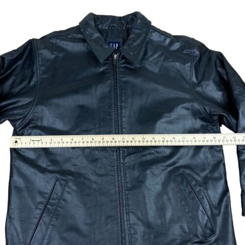Vintage GAP 100% Rindsleder Lederjacke Herren 2XL XXL schwarz gefüttert Y2K - Bild 10 von 11