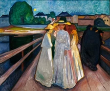 Edvard Munch Ladies on the Bridge Giclee Print on Canvas 8x10 Wall Art Decor