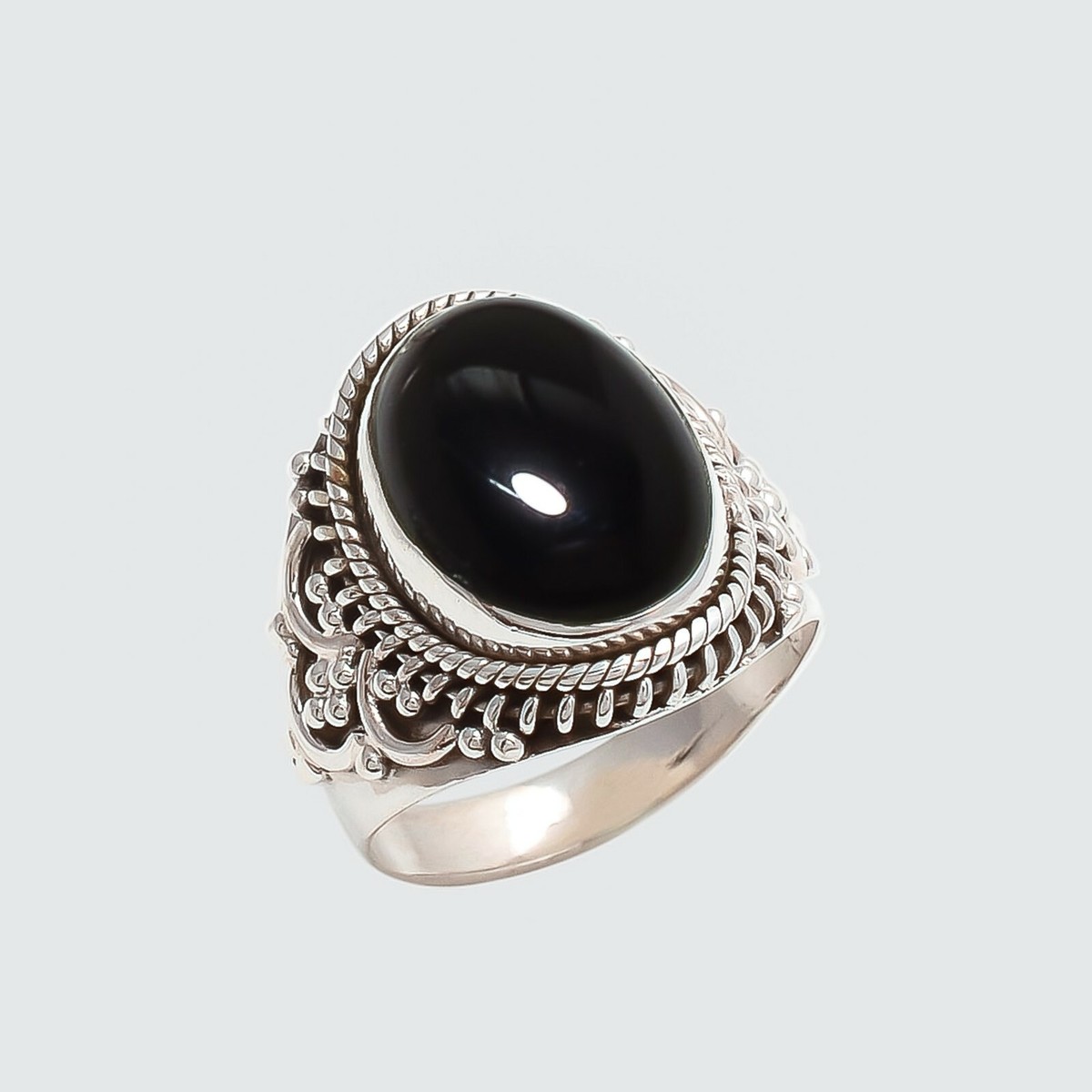 最終値下　todayful GEM STONE RINGオニキスblack13号 Antique Black Stone Ring - R234