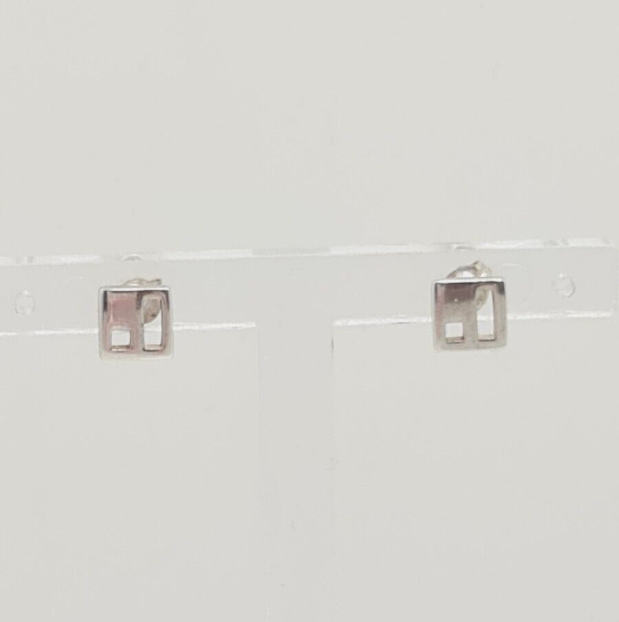 Gorgeous Solid Artistic Square Stud Earrings 925 … - image 6