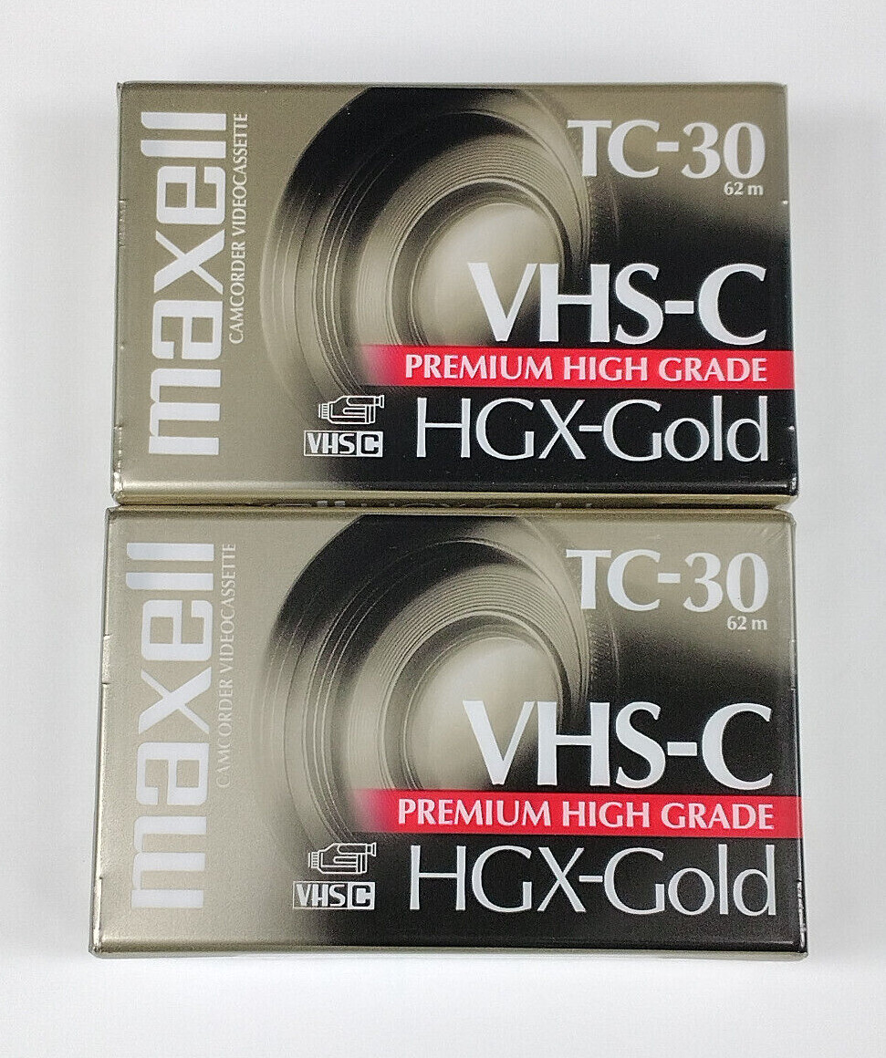 Maxwell Camcorder Video Tapes VHS-C TC-30 HGX-Gold Premium High Grade Lot of 2-image
