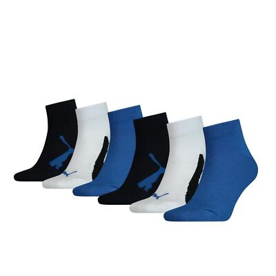 PUMA Kinder Quarter Socken Jungen Mädchen Baumwollreich Knöchel SPORTS (6 Paar)