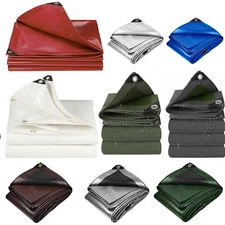 5-20Mil Heavy Duty Tarp Waterproof Poly Tarpaulin Sun Shade Canopy Tent Cover