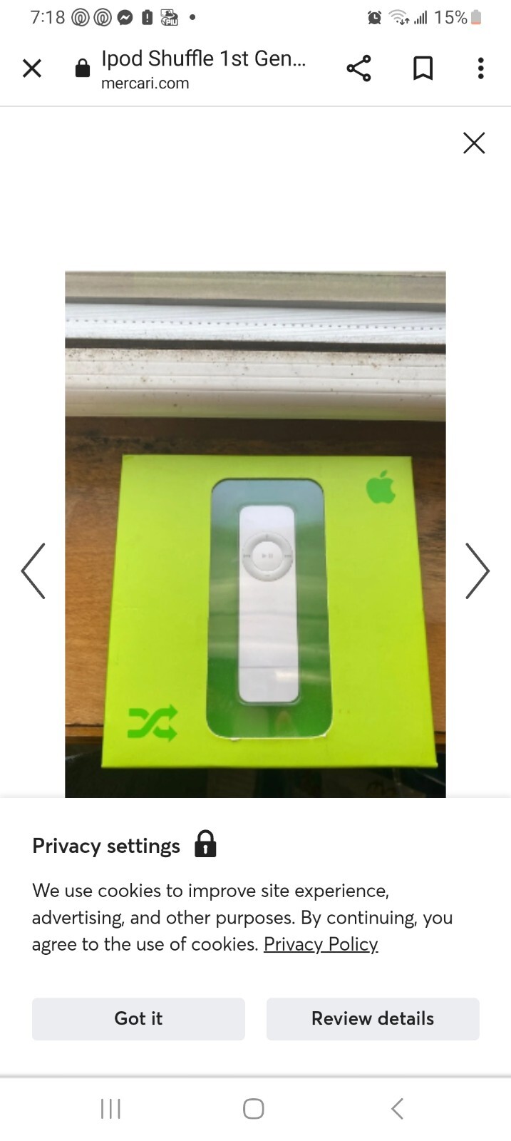 Original Apple iPod Shuffle 1st Generation (512MB) MP3 Player Open Box M9724HK/A