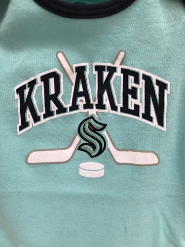 Seattle Kraken NHL Baby Infant Blue Bodysuits Size 0-3 Months New - Picture 2 of 5