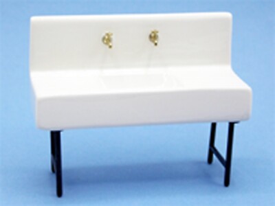 Dolls House Oblong Butler Scullery Sink White On A Stand 1:12 Scale 101 tumdee