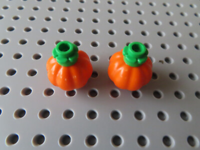 LEGO 2 x Gemüse Pumpkin Kürbis 51270 orange + Blüte 24866  hellgrün  NEU  K2