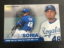 SIGNED BASEBALL POSTCARD AUTO TEAM ISSUED KANSAS CITY ROYALS JOAKIM SORIA