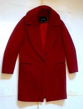 ZARA wool blend shawl collar red mid length winter coat size S small