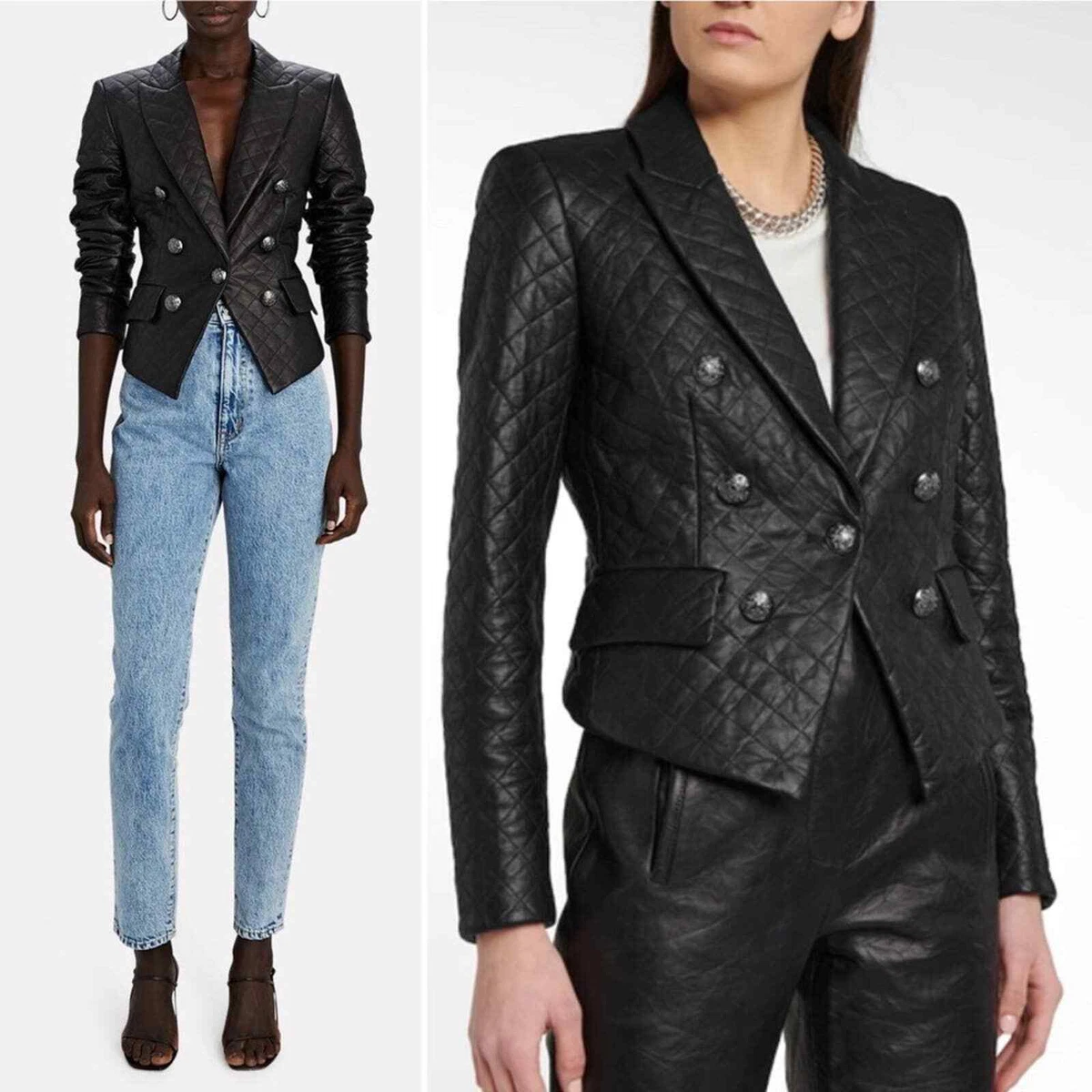 Veronica beard cooke leather hotsell blazer