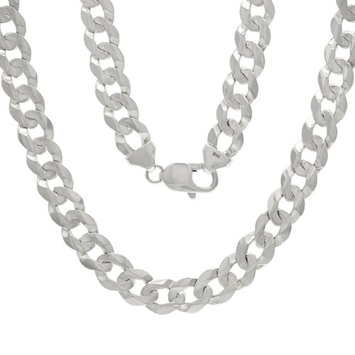 10k White Gold Solid Curb Cuban Link Chain Necklace 24" 9mm 45.4 grams - Picture 2 of 10