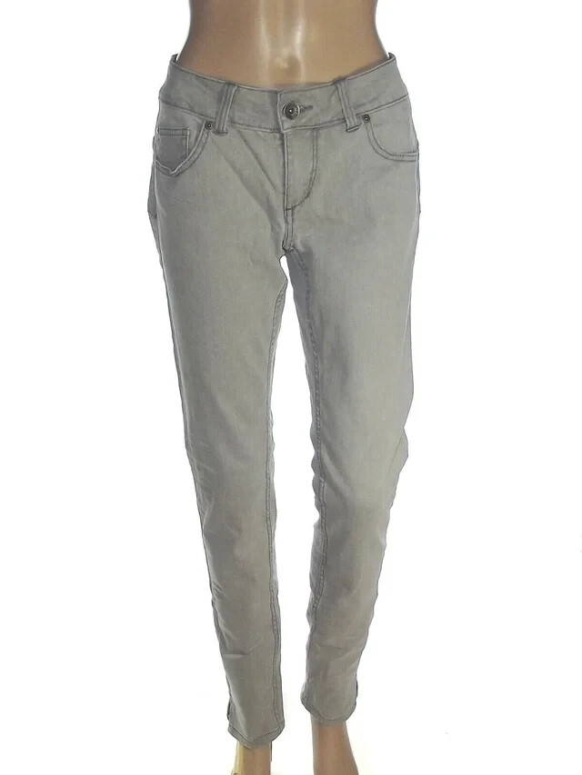 Oviesse Jeans Da Donna 42 M Grigio Denim In Cotone Slim A Vita Bassa 5 Pantalone