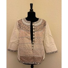 Chico's Beaded Sequined Fully Lined 3/4 Sleeve Jacket - Sz 3 XL/16 