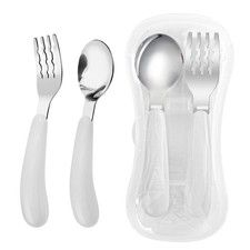 VANRA 2 Pieces Toddler Fork and Spoon Set with Travel Case 18/8 Stainless Ste...