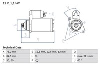 DéMarreur Bosch 0 986 017 830 FüR Oe 020 911 023 F - 1072156 - 95VW11000BA
