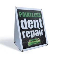 Paintless Dent Repair A-Frame Sidewalk Sign Auto Services Hail Damage Experts