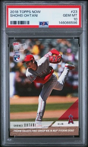 2018 Topps Now Shohei Ohtani #23 RC PSA 10 Gem Mint Rc Rookie Card 1st Win Ever